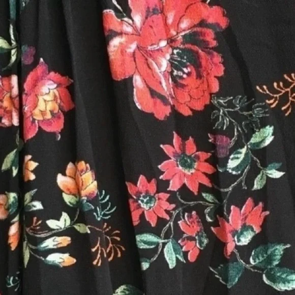 Maje Rosetina Crepe Floral Long Sleeve V-Neck Wrap Ruffle Dress - Picture 7 of 9